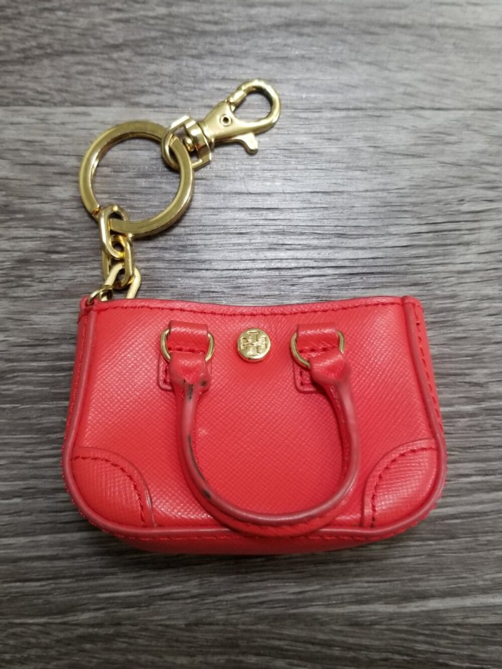 Tory Burch Pink Mini Tote Purse Bag Charm Keychain